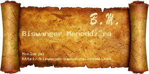Biswanger Menodóra névjegykártya